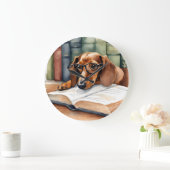 Dachshund Hond Waterverf Grote Klok (Huis)