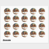 Dachshund Hond  Waterverf Ronde Sticker (Vel)