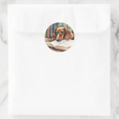 Dachshund Hond  Waterverf Ronde Sticker (Tas)