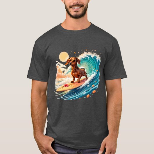 Dachshund Hond Zomer Vibes T-shirt (Voorkant)