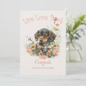 Dachshund honden adoptie, Gotcha-dag Kaart (Staand voorkant)