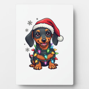 Dachshund Honden Boom Kerst Trui Kerstcadeaus F Fotoplaat