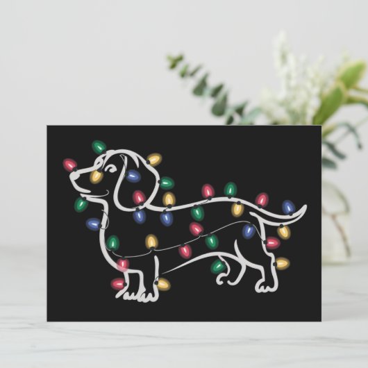 Dachshund Honden Boom Kerstmis Kersthuisdier Hond  Feestdagenkaart (Staand voorkant)