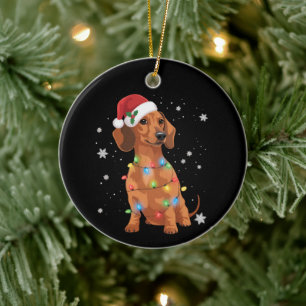 Dachshund Honden Boom Kerstmis Kerstmis Huisdier H Keramisch Ornament