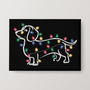 Dachshund Honden Boom Kerstmis Xmas Huisdier Hond Button