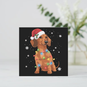 Dachshund Honden Boom Kerstmis Xmas Huisdier Hond Feestdagenkaart