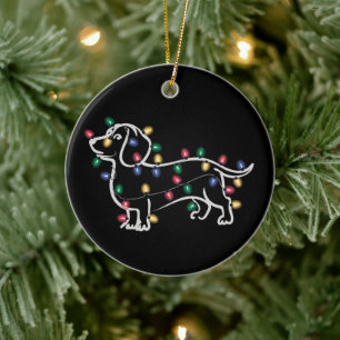Dachshund Honden Boom Kerstmis Xmas Huisdier Hond Keramisch Ornament