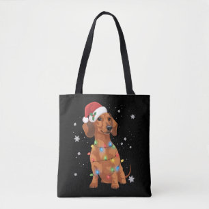 Dachshund Honden Boom Kerstmis Xmas Huisdier Hond  Tote Bag
