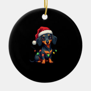 Dachshund Honden Boom Kerstmuts Kerstcadeaus F Keramisch Ornament