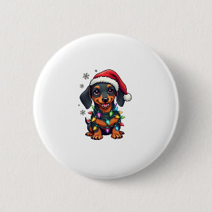 Dachshund Honden Boom Kersttrui Kerstcadeaus F Ronde Button 5,7 Cm