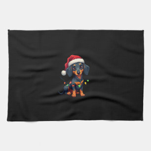 Dachshund Honden Boom Kersttrui Kerstcadeaus F Theedoek