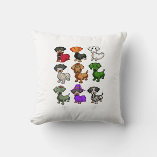 Dachshund Honden Halloween Gelukkig Halloween Kussen