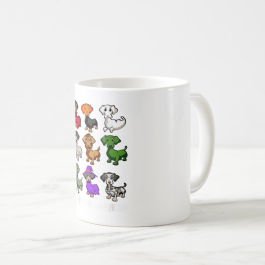 Dachshund Honden Halloween Happy Halloween Koffiemok (Voorkant rechts)