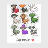 Dachshund Honden Halloween Happy Halloween Sticker (Vel)