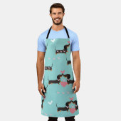 Dachshund-honden in liefde en hart naadloos patroo schort (Gedragen)