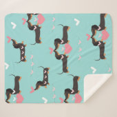 Dachshund-honden in liefde en hart naadloos patroo sherpa deken (Voorkant (horizontaal))