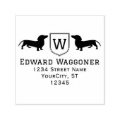 Dachshund Honden Initiële Crest Naam, Retouradres Zelfinktende Stempel (Design)