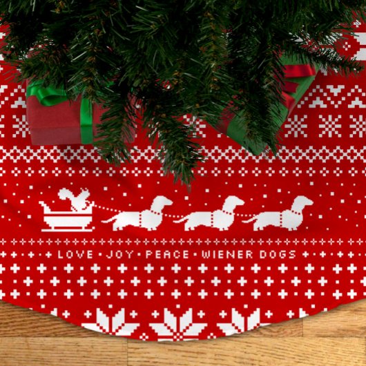 Dachshund Honden Kerst Patroon met Eekhoorn Kerstboom Rok