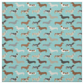 Dachshund-honden lichtblauw stof (Swatch)