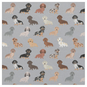 Dachshund-honden lichtgrijs stof
