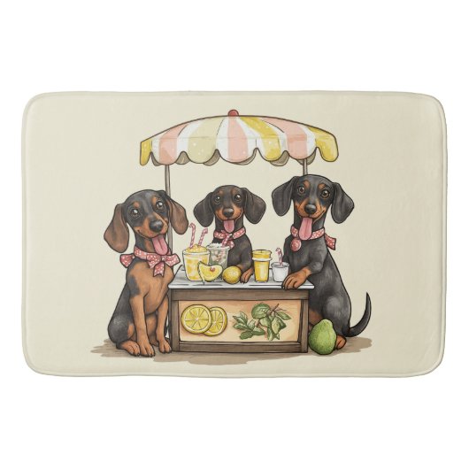 Dachshund Honden Limonadestand Badmat (Voorkant)