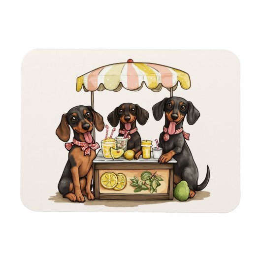 Dachshund Honden Limonadestand Magneet (Horizontaal)
