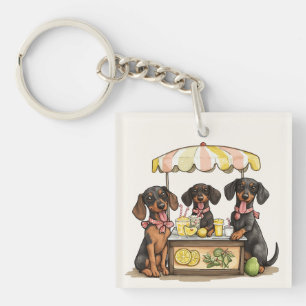 Dachshund Honden Limonadestand Sleutelhanger