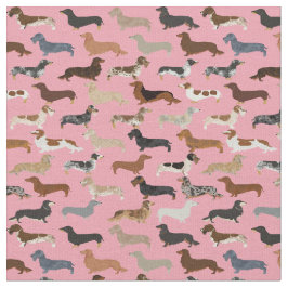 Dachshund-honden roze stof