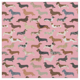 Dachshund-honden roze stof
