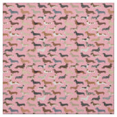 Dachshund-honden roze stof (Swatch)