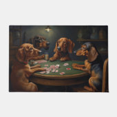 Dachshund Honden Spelen Poker Art Deurmat (Voorkant)