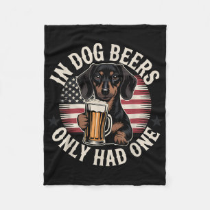 Dachshund Hondenbier Amerikaanse Vlag Grappig Cade Fleece Deken