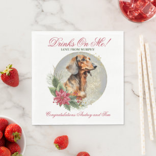 Dachshund-hondenbruiloftservetten met foto servet