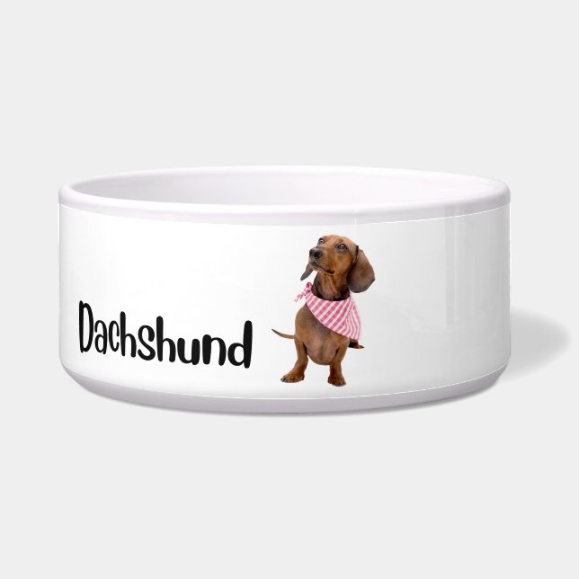 Dachshund - hondenkom per ras voerbakje (Voorkant)