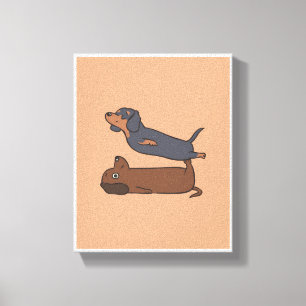 Dachshund hondenkunst   Schattigee hond Canvas Afdruk