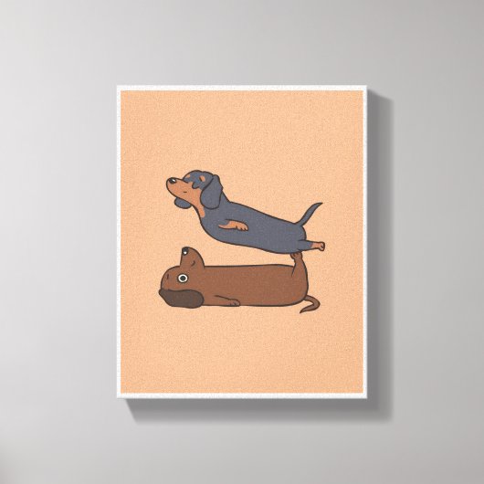 Dachshund hondenkunst | Schattigee hond Canvas Afdruk (Voorkant)