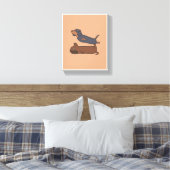 Dachshund hondenkunst | Schattigee hond Canvas Afdruk (Insitu (Slaapkamer))