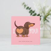Dachshund Hondenliefde Aangepaste Kaart (Staand voorkant)