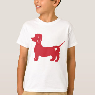 Dachshund-Hondenliefhebber in het rood Dog Mam T-shirt