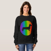 Dachshund Hondenliefhebber Rainbow Silhouette Trui (Voorkant volledig)