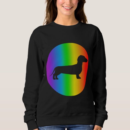 Dachshund Hondenliefhebber Rainbow Silhouette Trui (Voorkant)