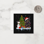 Dachshund Hondenliefhebber Santa Licht Pet in snee Notitiekaartje (Voorkant / Achterkant in situ)