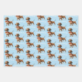 Dachshund hondenliefhebber verjaardagsfeest inpakpapier vel (Voorkant 2)