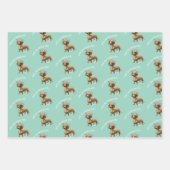 Dachshund hondenliefhebber verjaardagsfeest inpakpapier vel (Voorkant)