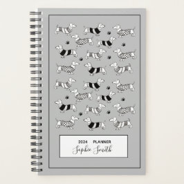 Dachshund Hondenliefhebbers Zwart & Wit 2024 Plann Planner