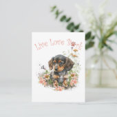 Dachshund Hondenmoeder Bloemstuk Briefkaart (Staand voorkant)
