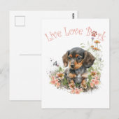 Dachshund Hondenmoeder Bloemstuk Briefkaart (Voorkant / Achterkant)