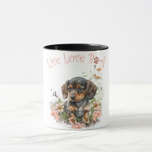 Dachshund Hondenmoeder Bloemstuk Mok (Midden)