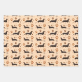 Dachshund Hondenpoten Inpakpapier Set van 3 Vel (Voorkant)