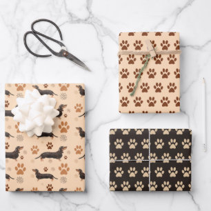 Dachshund Hondenpoten Inpakpapier Set van 3 Vel